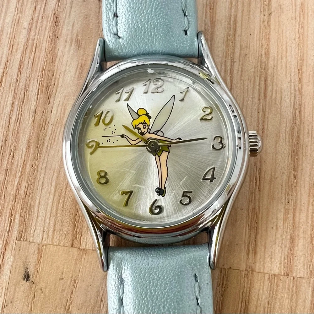 Disney Parks ladies silver tone tinker bell watch NEW BATTERY